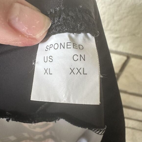 SPONEED Mens XL Padded Bicycle Cycling Shorts Black & Peach - Picture 4 of 7